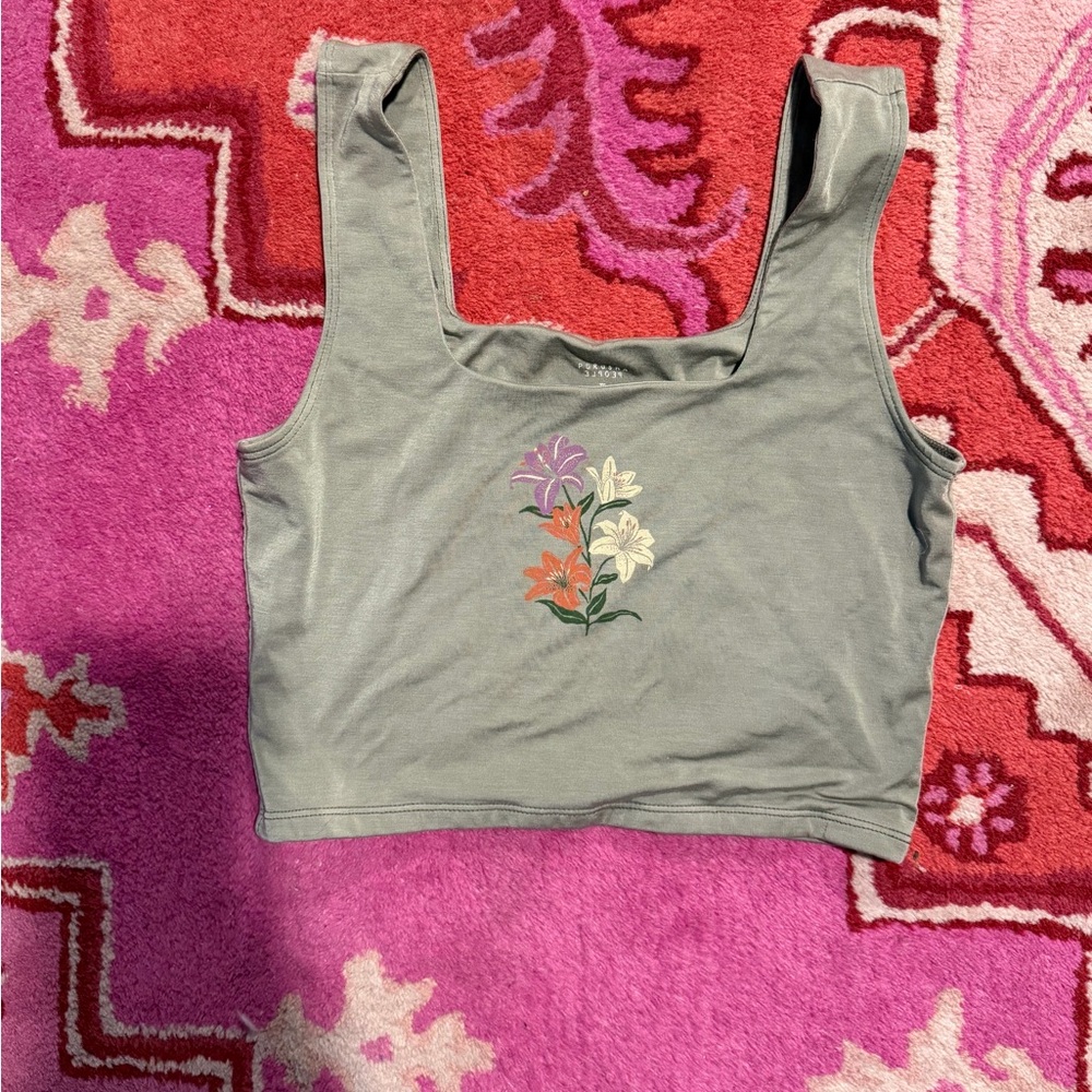 Purusha People Sol Lily painted square beck bra/cami crop top